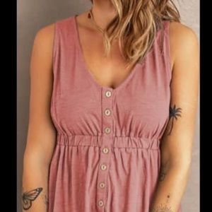 Sleeveless Dress *Pockets and Functional Buttons*